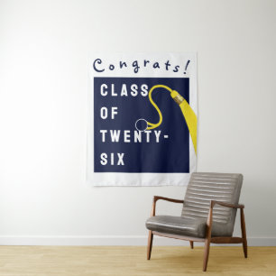 Graduation 2026 Party Photo Backdrop Tapestry