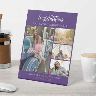 Graduation 2026 Photo Collage Grad Party Pedestal Sign