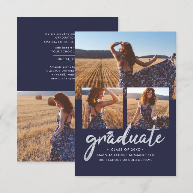 Graduation 2026 Photo Collage Script Announcement (Front/Back)