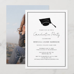 Graduation 2026 Photo Elegant Script Grad Party Invitation