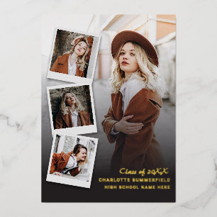 Graduation 2026 Photo Gold Foil Grad Announcement