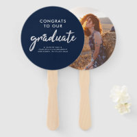 Graduation 2026 Photo Navy Blue Script Grad