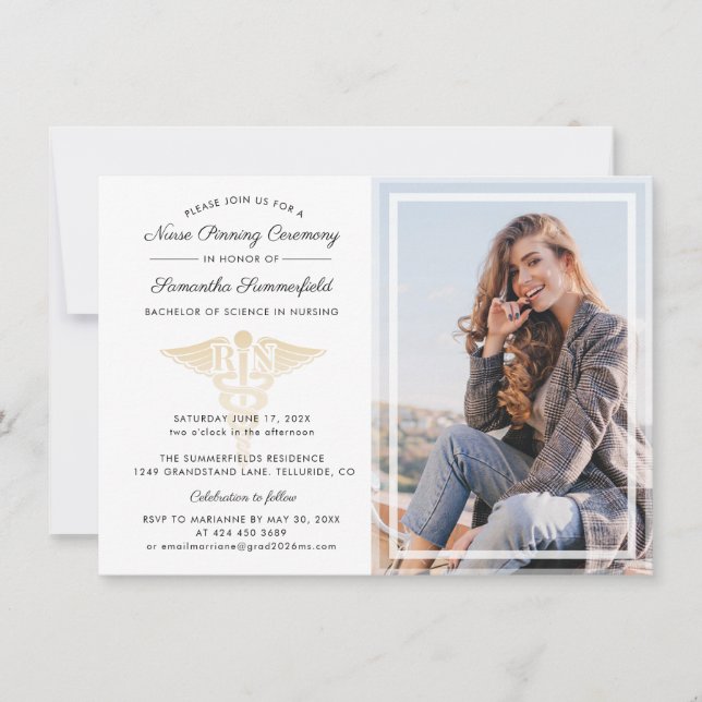 Graduation 2026 Photo Nurse Pinning Ceremony Invitation (Front)
