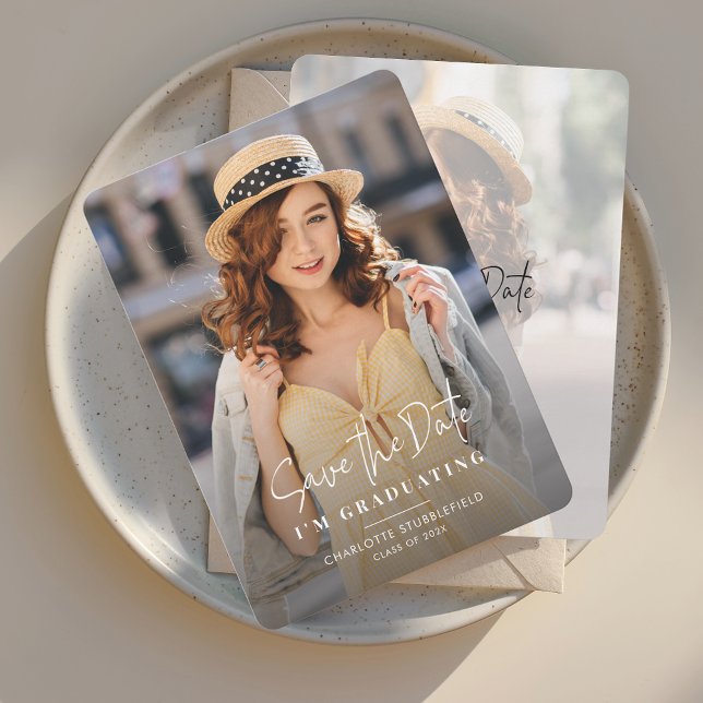 Graduation 2026 Photo Save the Date Announcement (Graduation 2025 Save the Date Announcement Multi Photo Card)