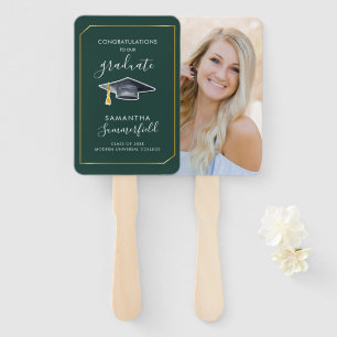 Graduation 2026 Photo Script Graduate Party Green Hand Fan