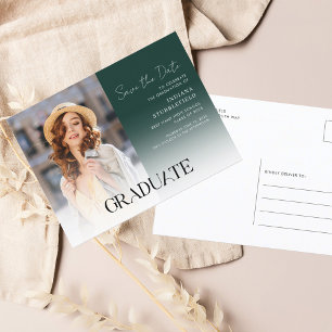 Graduation 2026 Photo Script Save the Date Announcement Postcard