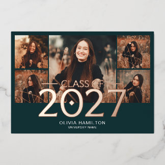 Graduation 2027 Elegant 6 Photo Teal