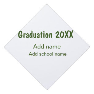 Graduation 20XX add year name school green modern  Cap Topper