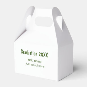 Graduation 20XX add year name school green modern  Favor Box