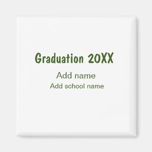 Graduation 20XX add year name school green modern  Magnet