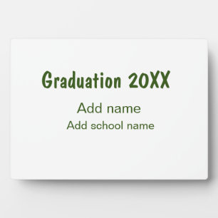 Graduation 20XX add year name school green modern  Plaque