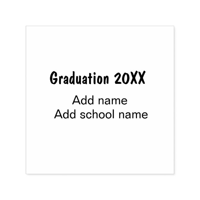 Graduation 20XX add year name school green modern  Self-inking Stamp (Design)