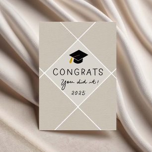 Graduation 20xx Handwritten Congrats with Cap Card