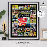 Graduation 22 Photo Class Year Custom Colours Poster<br><div class="desc">Celebrate your graduate with a custom colour photo memory display poster print at their graduation party, senior night or as a commemorative keepsake utilizing this easy-to-upload photo collage template with 22 rectangle pictures in your choice of colours. OPTIONS: The sample is shown in a 16x20" size on Value Paper (Matte);...</div>