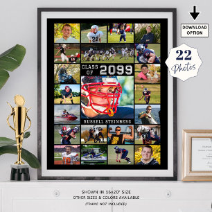 Graduation 22 Photo Class Year Custom Colours Poster