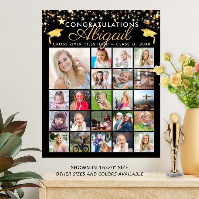 Graduation 22 Photo Collage Script Custom Colour Poster (Creator Uploaded)