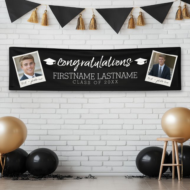 Graduation 2 Photo - congratulations graduate Banner (Custom Graduation Banner)