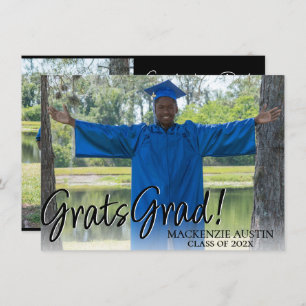 Graduation 2 Photo Sophisticated Gold Keepsake Invitation