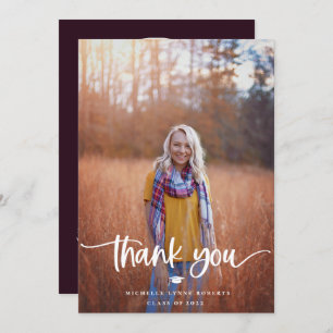 Graduation 2 Photo Thank You Card