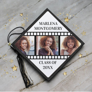 Graduation 3 Photos Filmstrip Name Graduation Year Cap Topper