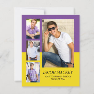 Graduation 4 Photo BUDGET Purple Yellow