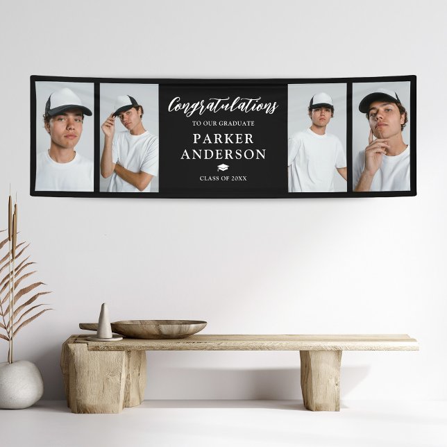 Graduation 4 Photo Collage Congratulations Banner (Creator Uploaded)