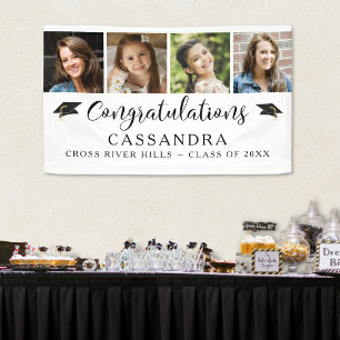 Graduation 4 Photos Congratulations Graduate Name Banner
