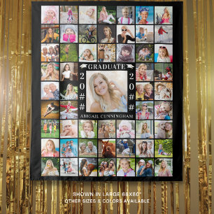 Graduation 55 Photo Collage Backdrop Custom Colour Tapestry