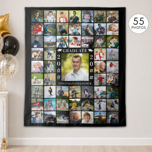 Graduation 55 Photo Collage Backdrop Custom Colour Tapestry