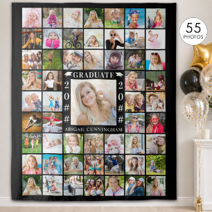 Graduation 55 Photo Collage Backdrop Custom Colour Tapestry