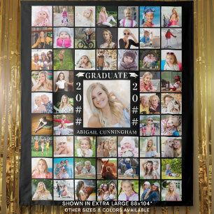 Graduation 55 Photo Collage Backdrop Custom Colour Tapestry