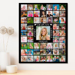 Graduation 55 Photo Collage Personalize Your Colou Faux Canvas Print<br><div class="desc">Create a graduation photo memory commemorative keepsake faux canvas print utilizing this easy-to-upload photo collage template with 55 pictures of your graduate through the years in a 16x20" size. Personalize with your graduate's name, class year and school name abbreviation or mascot name along with the title GRADUATE and graduation caps...</div>