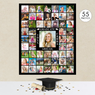 Graduation 55 Photo Collage Personalize Your Colou Poster
