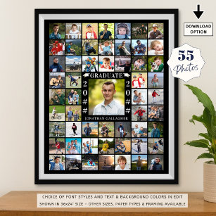 Graduation 55 Photo Collage Personalized Poster