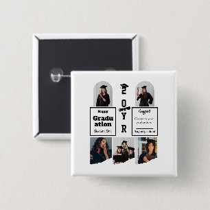 Graduation 5 Photo Celebration Graduate Template 2 Inch Square Button