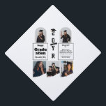 Graduation 5 Photo Celebration Graduate Template Cap Topper<br><div class="desc">Graduation 5 Photo Celebration Personalized Graduate Announcement Celebrate an important milestone with this stylish 5 photo graduation collage featuring space for the graduate’s name and graduation year. Showcase proud moments and achievements in a clean modern layout. Perfect for graduation announcements, invitations, or keepsake cards. Click “Edit Design” to upload photos...</div>