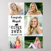 Graduation 5 Photo Collage Class Year Typography