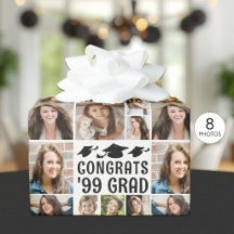 Graduation 8 Photo Collage Custom Text Colour