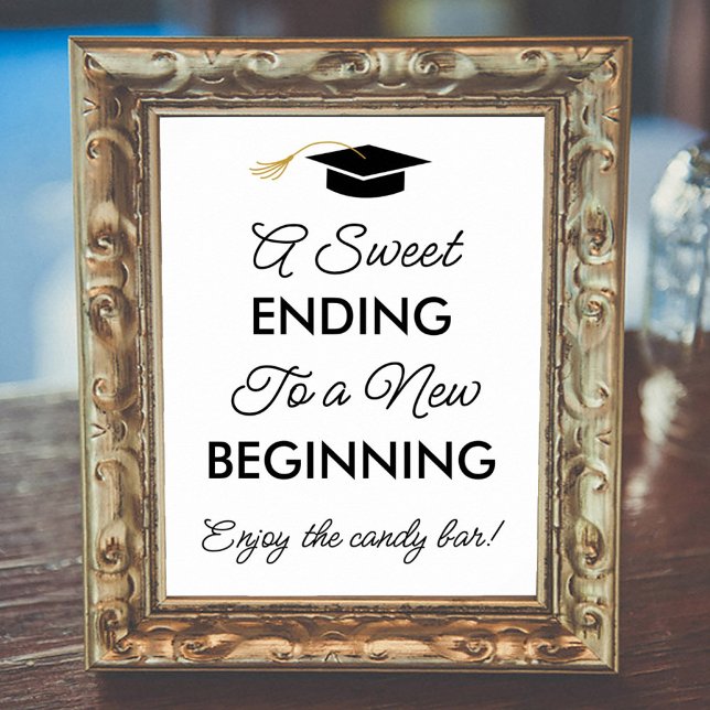 Graduation A Sweet Ending New Beginning Candy Bar  Poster (Creator Uploaded)