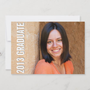 Graduation achievement full portrait modern red invitation