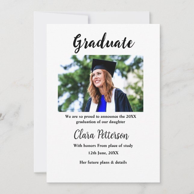 Graduation add name class of 20xx announcement con (Front)