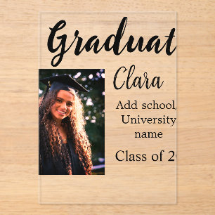 Graduation add name class of 20xx congrats add pho acrylic invitations