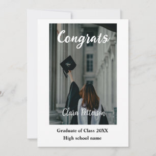 Graduation add name class of 20xx congrats add pho holiday card