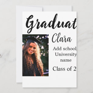 Graduation add name class of 20xx congrats add pho invitation