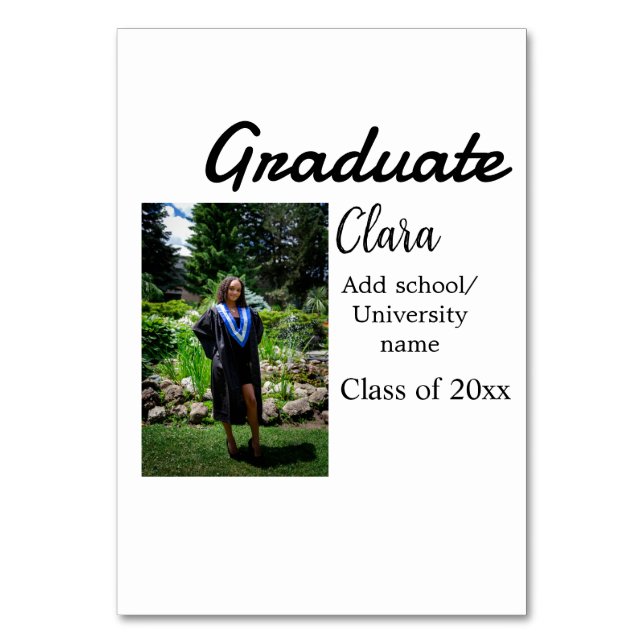 Graduation add name class of 20xx congrats add pho table number (Front)
