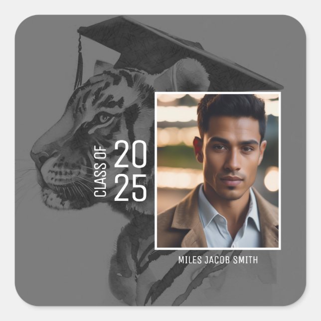 Graduation Add Your Photo Square Sticker (Front)