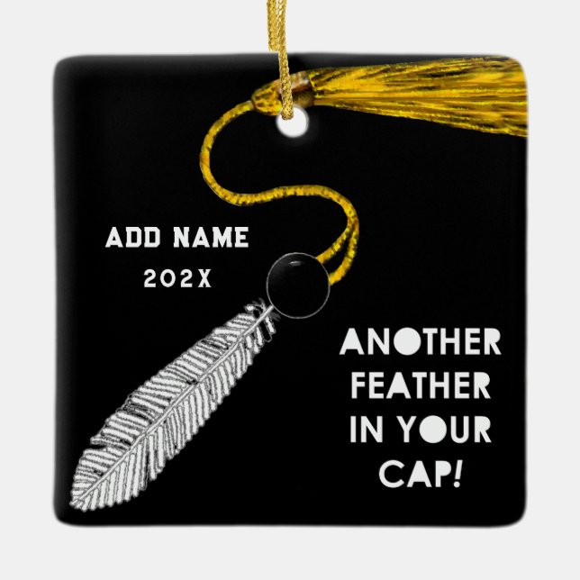 Graduation Advanced Degree Keepsake Gift Ceramic Ornament (Front)