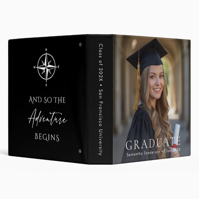 Graduation Adventure Begins Personalized Photo  Binder (Background)
