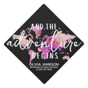 Graduation Adventure World Globe   Class of 2023 Cap Topper