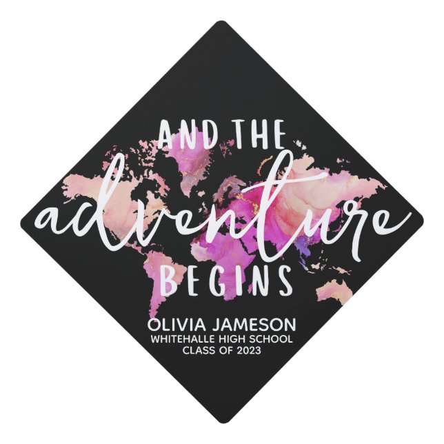 Graduation Adventure World Globe | Class of 2023 Cap Topper (Front)